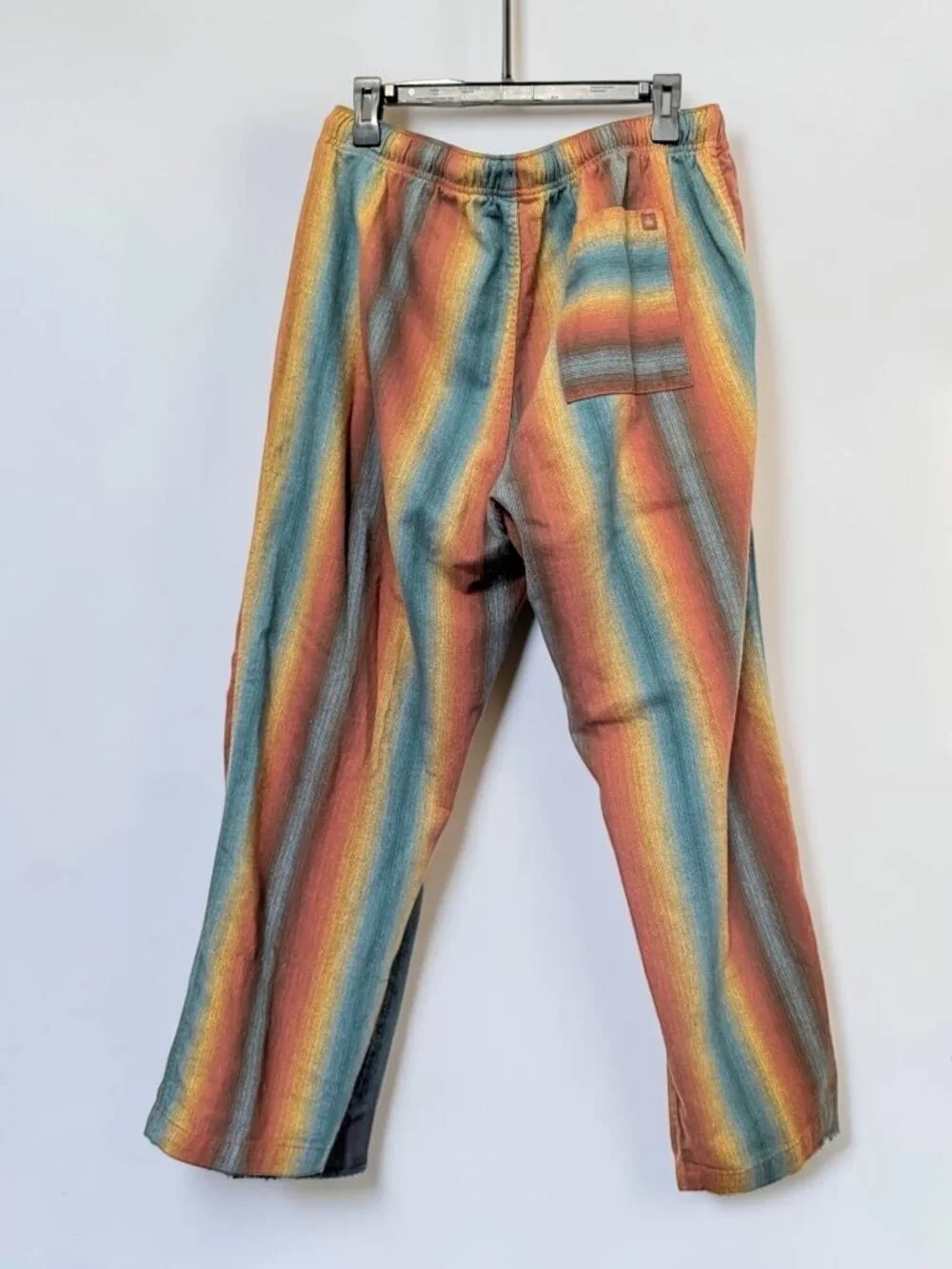 The Territory Ahead striped rainbow hippy high rise wide leg crop pants M's L/29